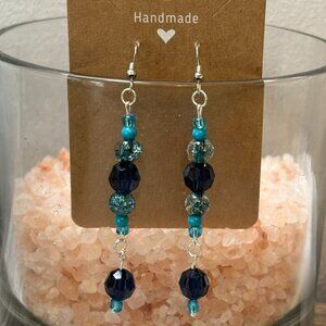 Teal Noir Handmade Dangle Earrings